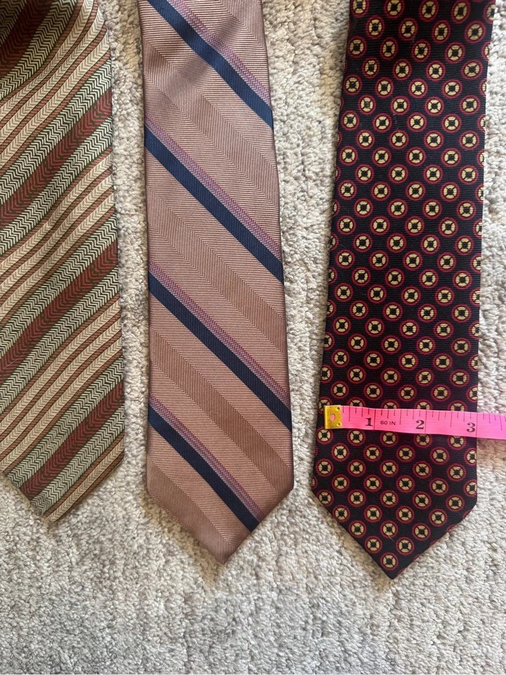 3 Vintage Designer Neckties - Pierre Cardin, Calvin Klein, Brooks Brothers